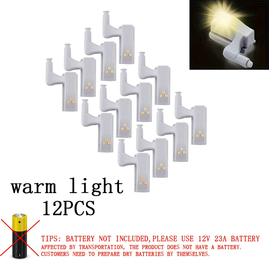 12 ta LED shkaf chiroqlari harakat sensori bilan, kulrang plastmassa, ichki foydalanish uchun