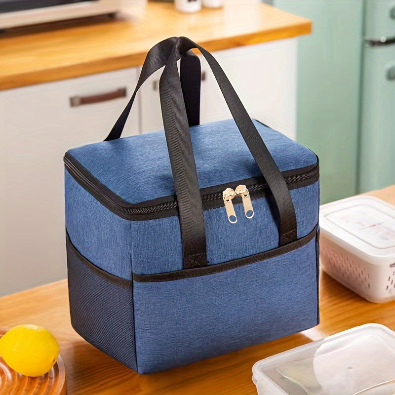 Insulated Lunch Bag with Aluminum Lining, Large Capacity, Portable Food Storage