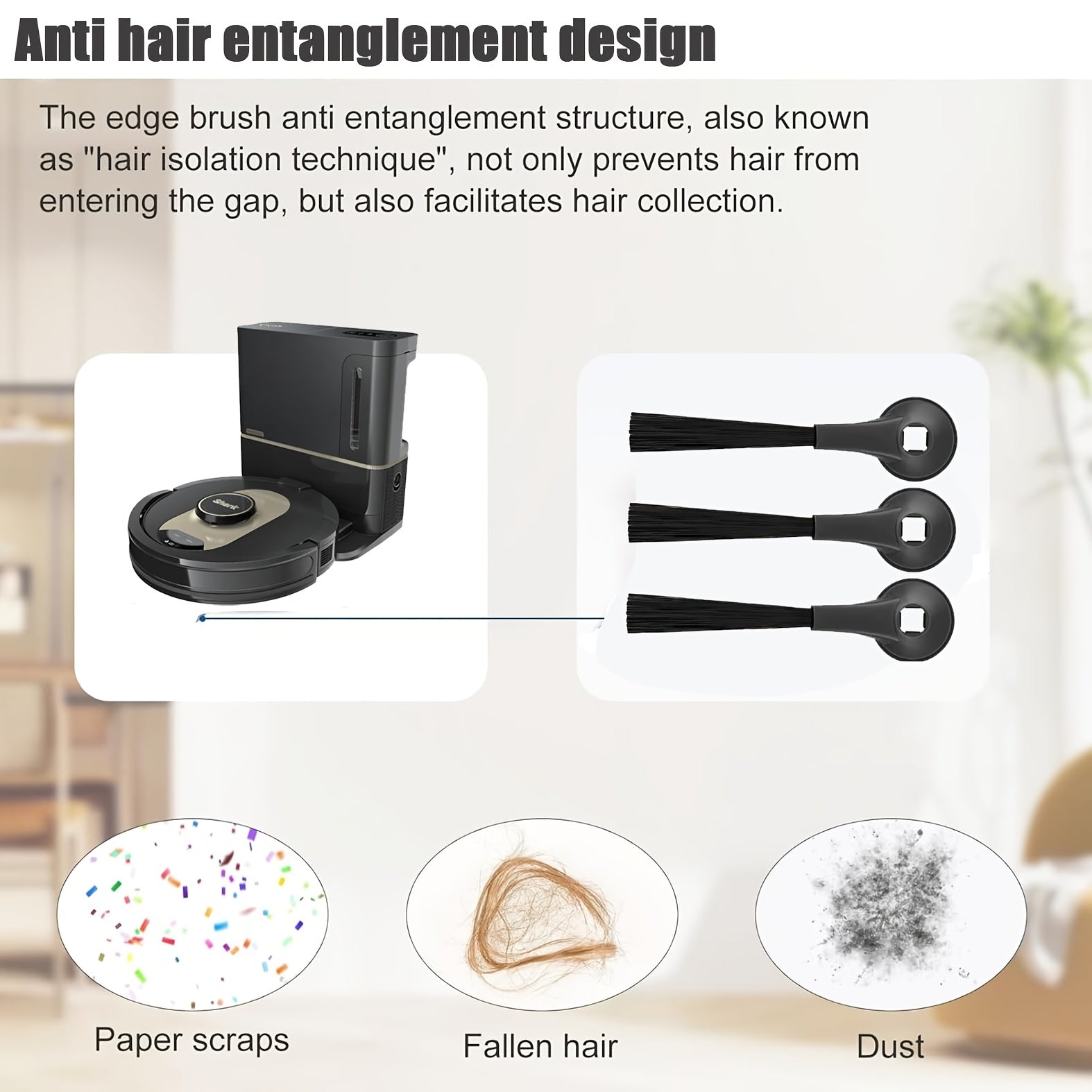 Replacement Side Brush Parts for Robot Vacuum Cleaner, 3/6 Pieces