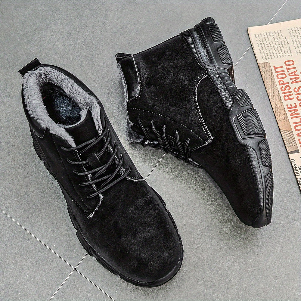 Women's Autumn Winter Leather Ankle Boots with Warm Lining