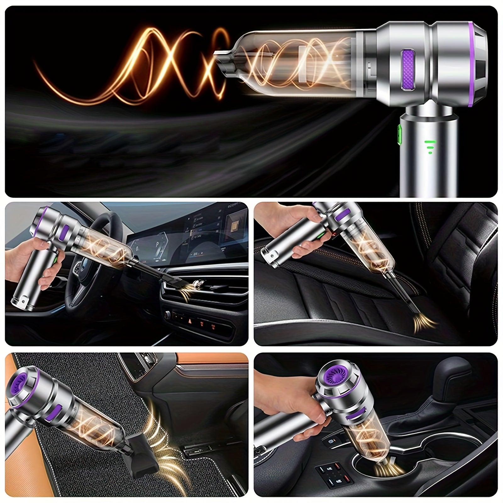 Portable Handheld Vacuum Cleaner 4-in-1 Cordless Mini Car Home Office