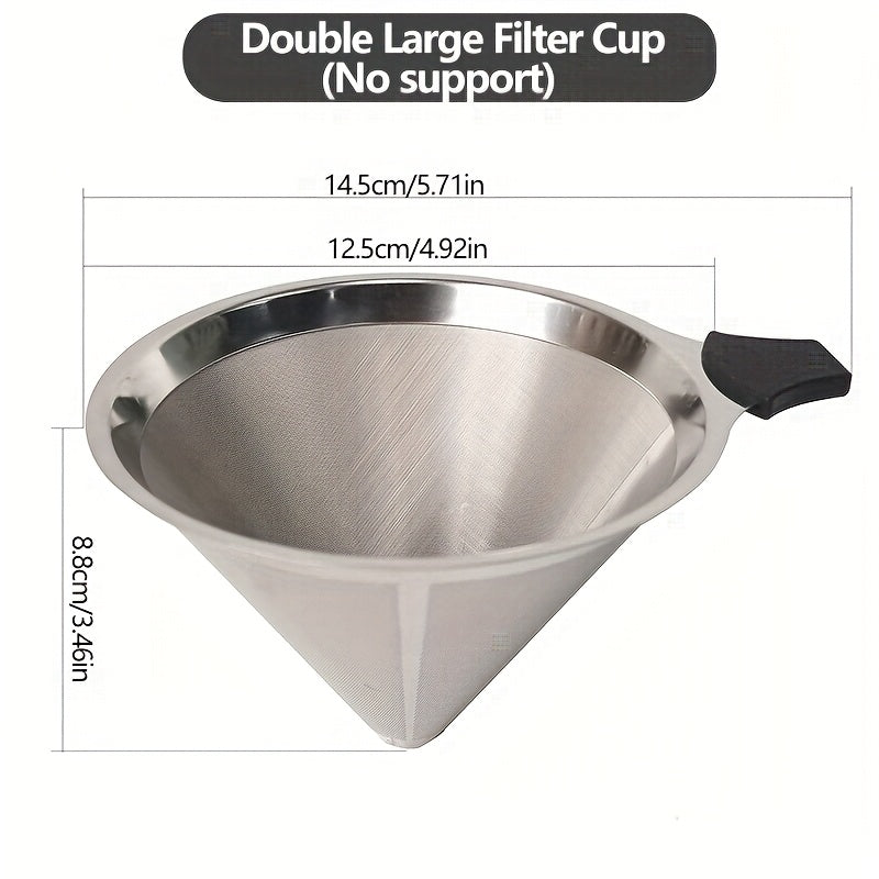 Uy va tijorat uchun konus shaklidagi zanglamaydigan po'latdan yasalgan qahva filtr va stend