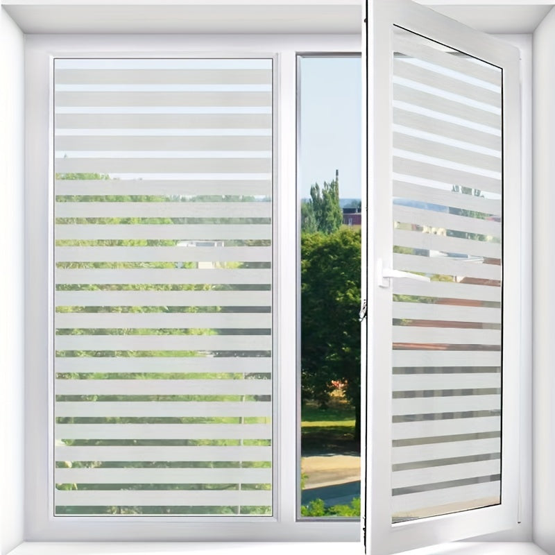 Striped Glass Window Stickers for Bathroom Privacy Electrostatic Film