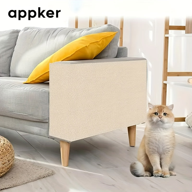 Self-Adhesive Cat Scratching Mat with Dual-Texture Polyester Sofa Protector