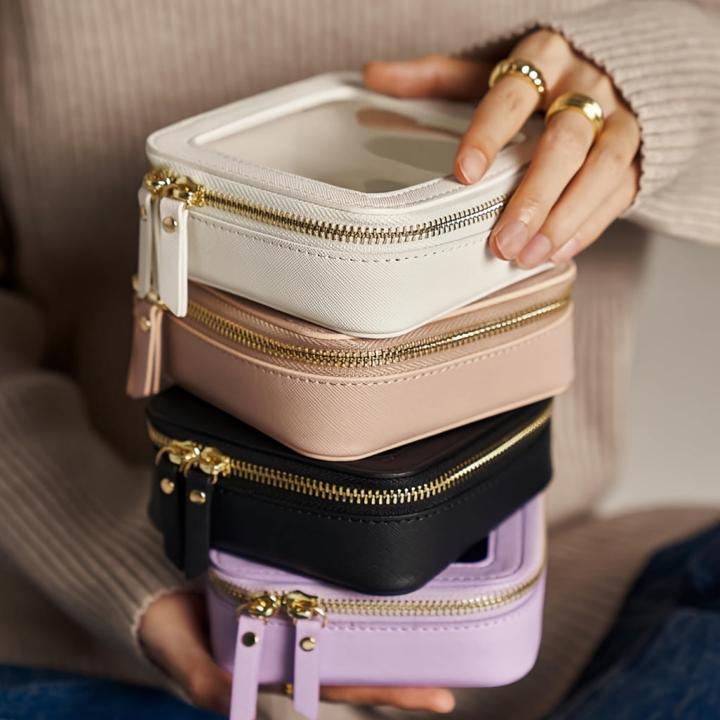 Clear Transparent Cosmetic Bag with See-Through Storage for Travel and Toiletries