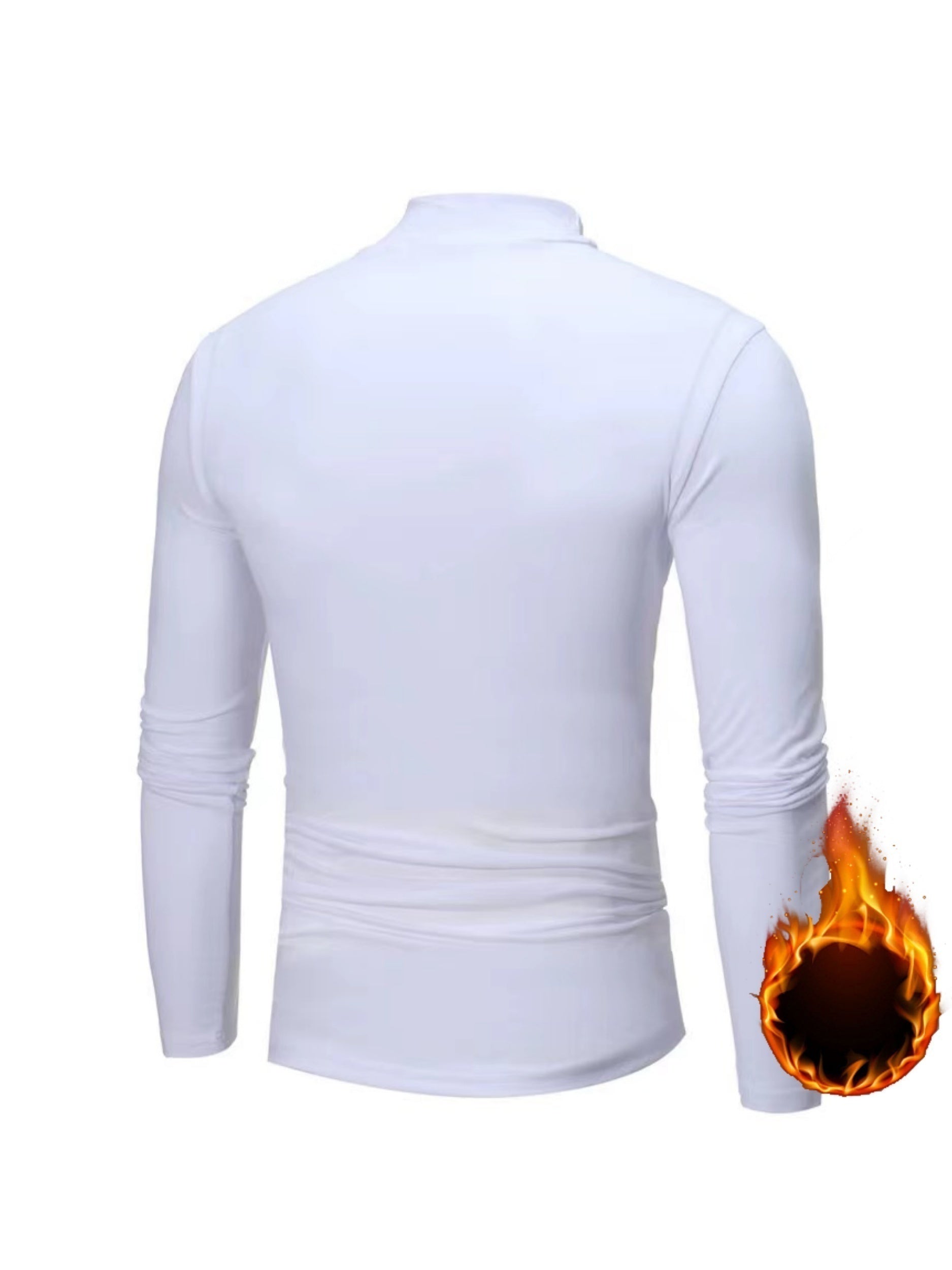 Men's Fall Winter Half-High Collar Sweater Set with Velvet Underwear Three-Piece