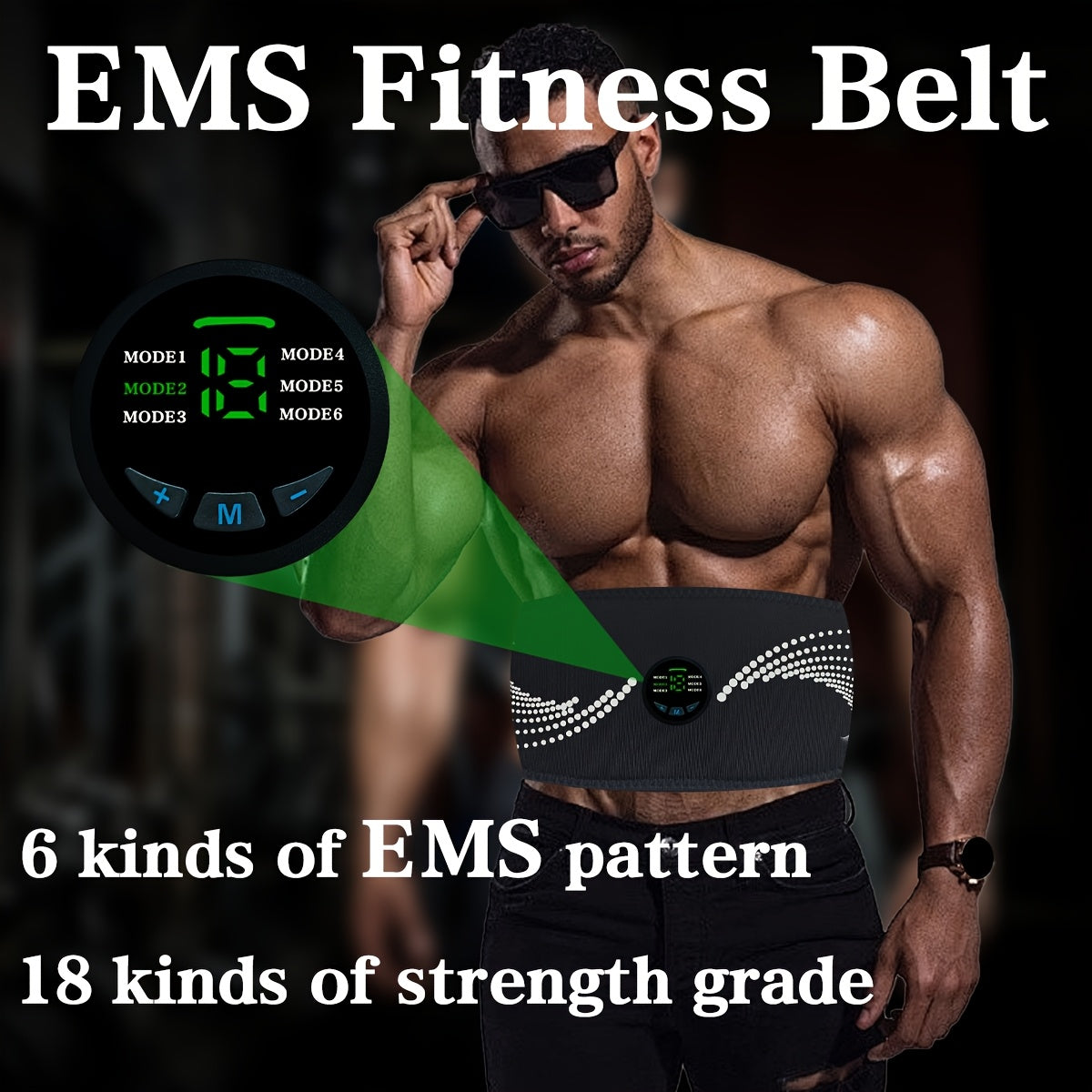 Portable EMS TENS Muscle Stimulator with 6 Modes and 18 Intensity Levels