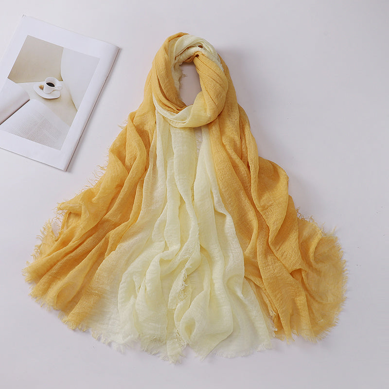 Women's Bohemian Gradient Hijab Scarf Polyester Stretchy Tie-Dye Multi-Color for Outdoor and Ramadan