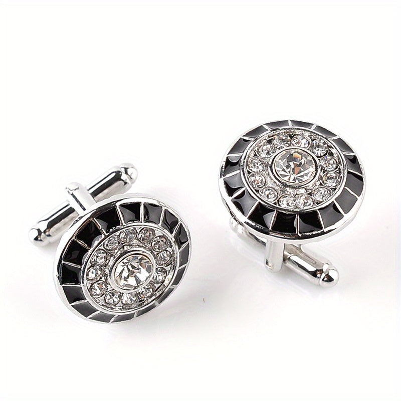 Men's Cufflinks French Alloy Artificial Diamond Inlay Business Attire