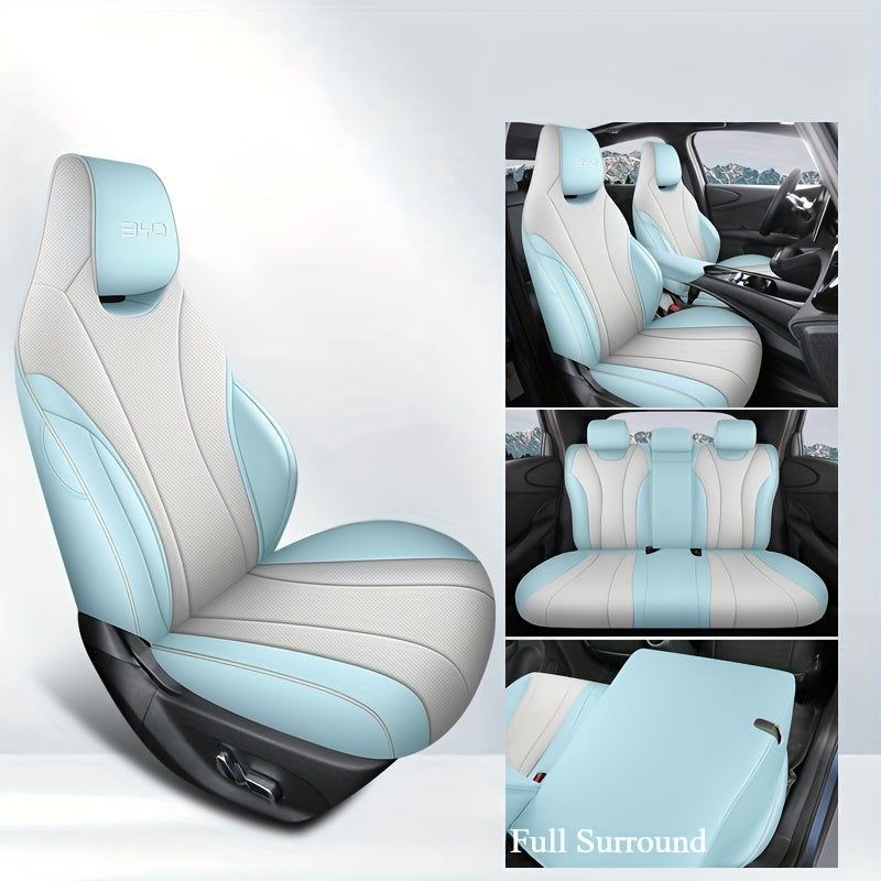 Full Set Car Seat Covers 5-Seat Synthetic Leather All-Season Protection