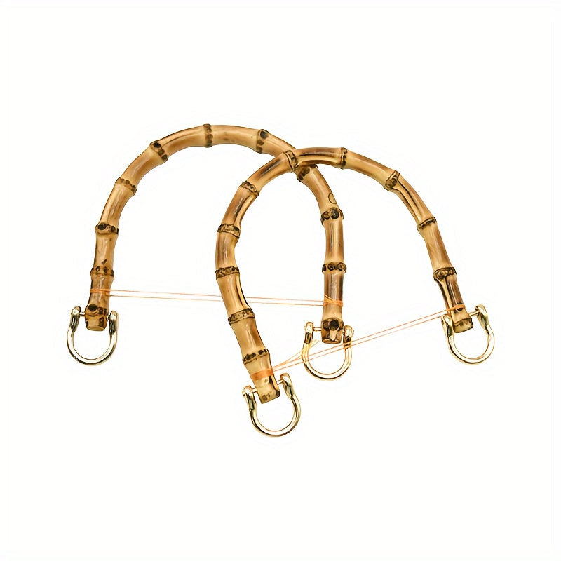 Bamboo Handle Rings for Handbags and Luggage, Handmade Wooden Accessories