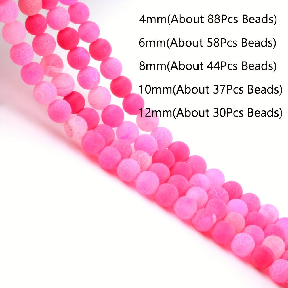 Tabiiy rang-barang shisha agate tanelari 4/6/8/10mm, zargarlik buyumlari uchun taqinchoqlar va uzuklar qilish