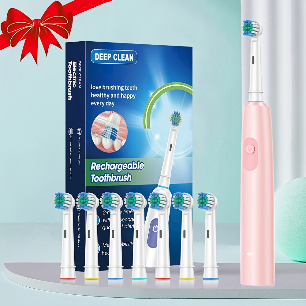 Electric Toothbrush with 8 Brush Heads USB-C Charging 5 Modes Super Fast Cleaning