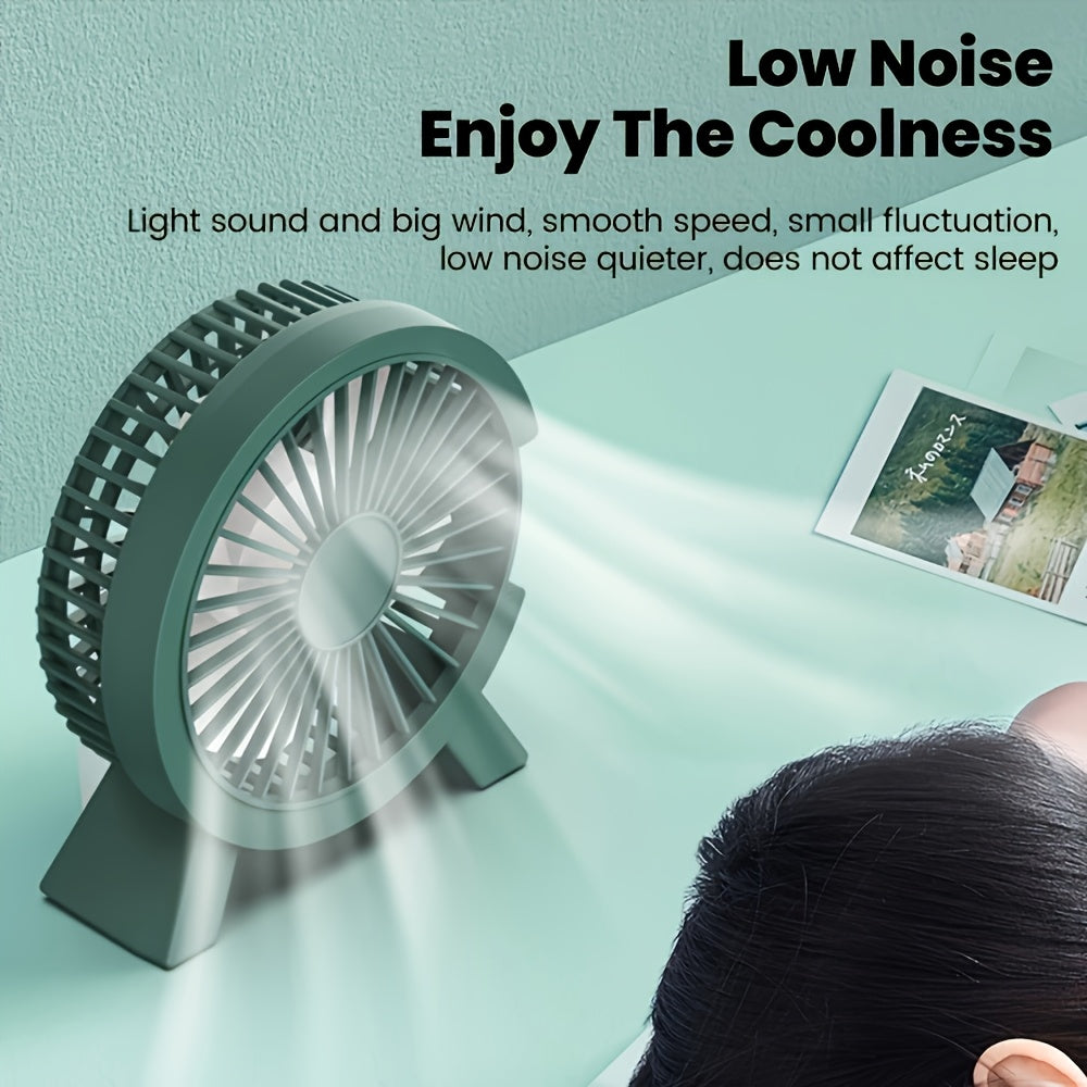 USB-Powered Desktop Fan Plastic Modern Home Cooling Small Personal Fan
