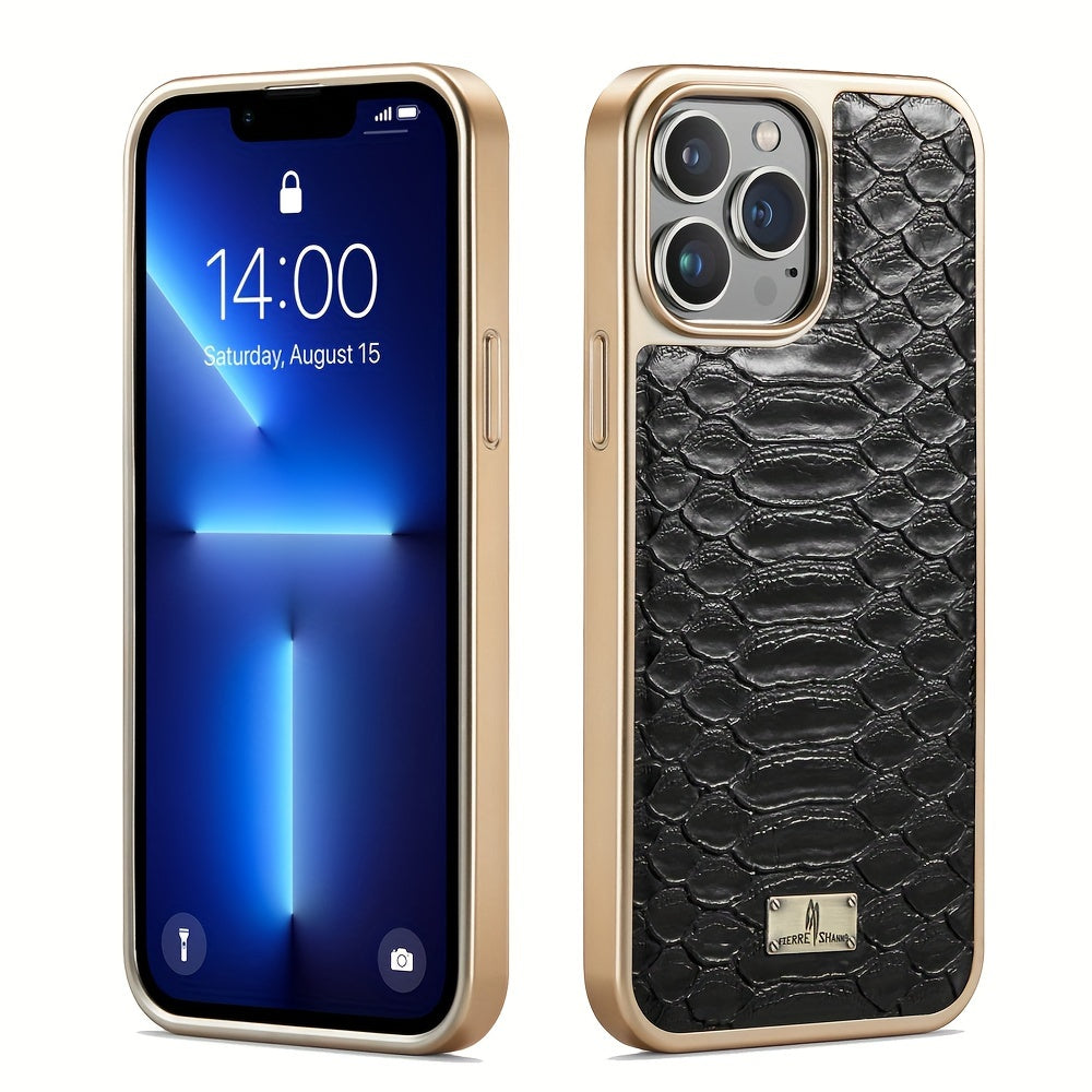 Faux Leather Retro Phone Case for iPhone 11-15 with 360° Anti-Fall Protection and Air Cushion Design