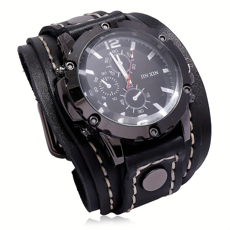 Men's Retro Style Casual Watch with Punk Vintage Design