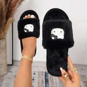 Women's Fluffy Slippers Indoor House Shoes Soft EVA Sole Warm Cozy