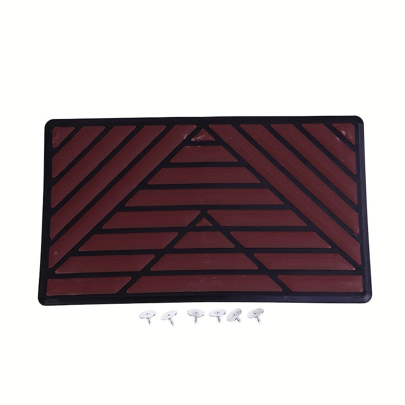 Car Floor Mat Non-Slip Wear-Resistant Pedal Pad Diamond Pattern 24.6x15.5cm
