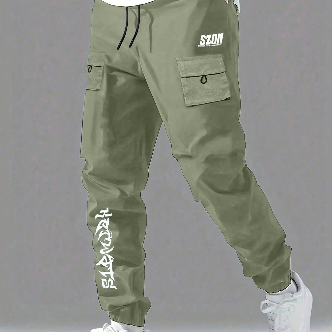 Мужские брюки-карго черного цвета с эластичными манжетами, множеством карманов, повседневные, для всех сезонов