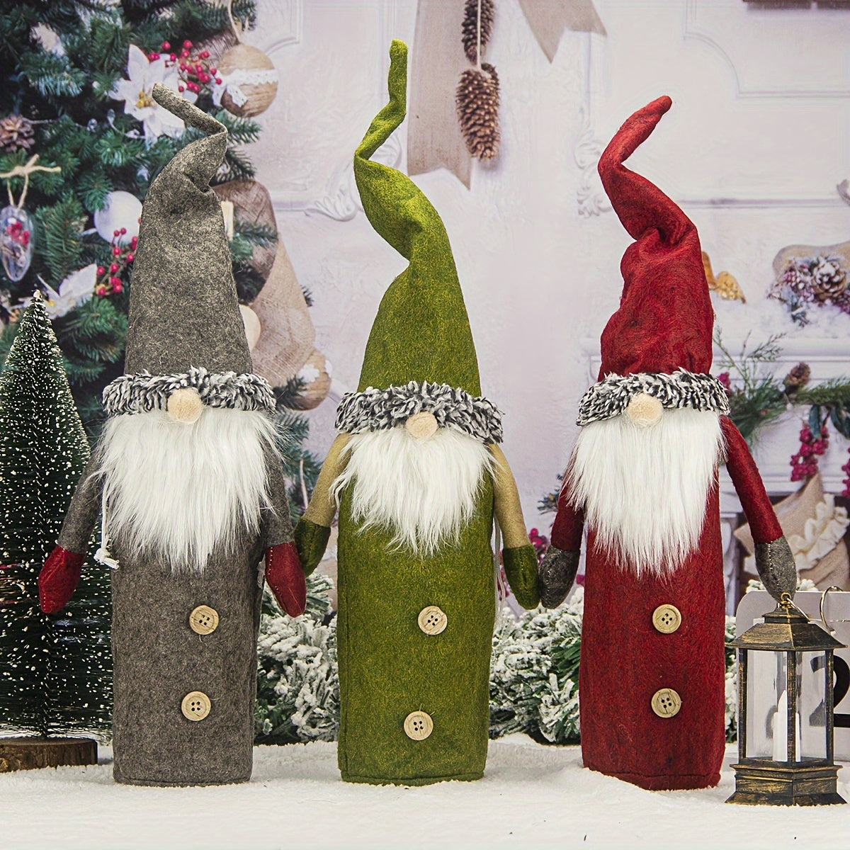 Soft Knit Santa Claus Wine Bottle Cover for Holiday Gifting