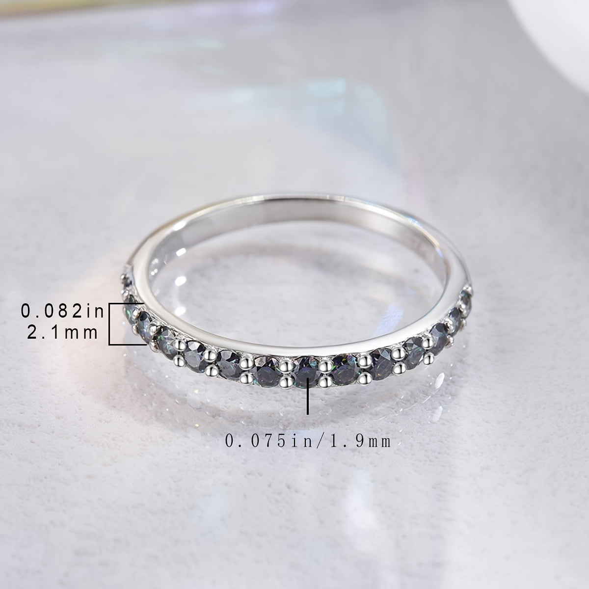 Sterling Silver Moissanite Eternity Ring for Women Wedding Anniversary Gift