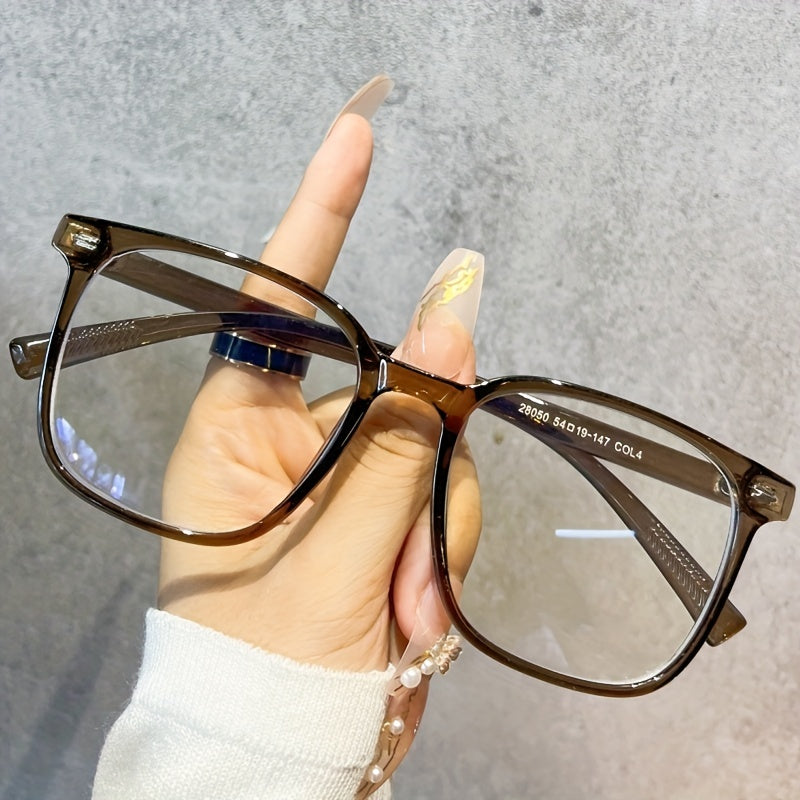 Унисекс квадратные очки с прозрачными линзами и деталями с кисточками, анти-голубой свет, каркас из PC