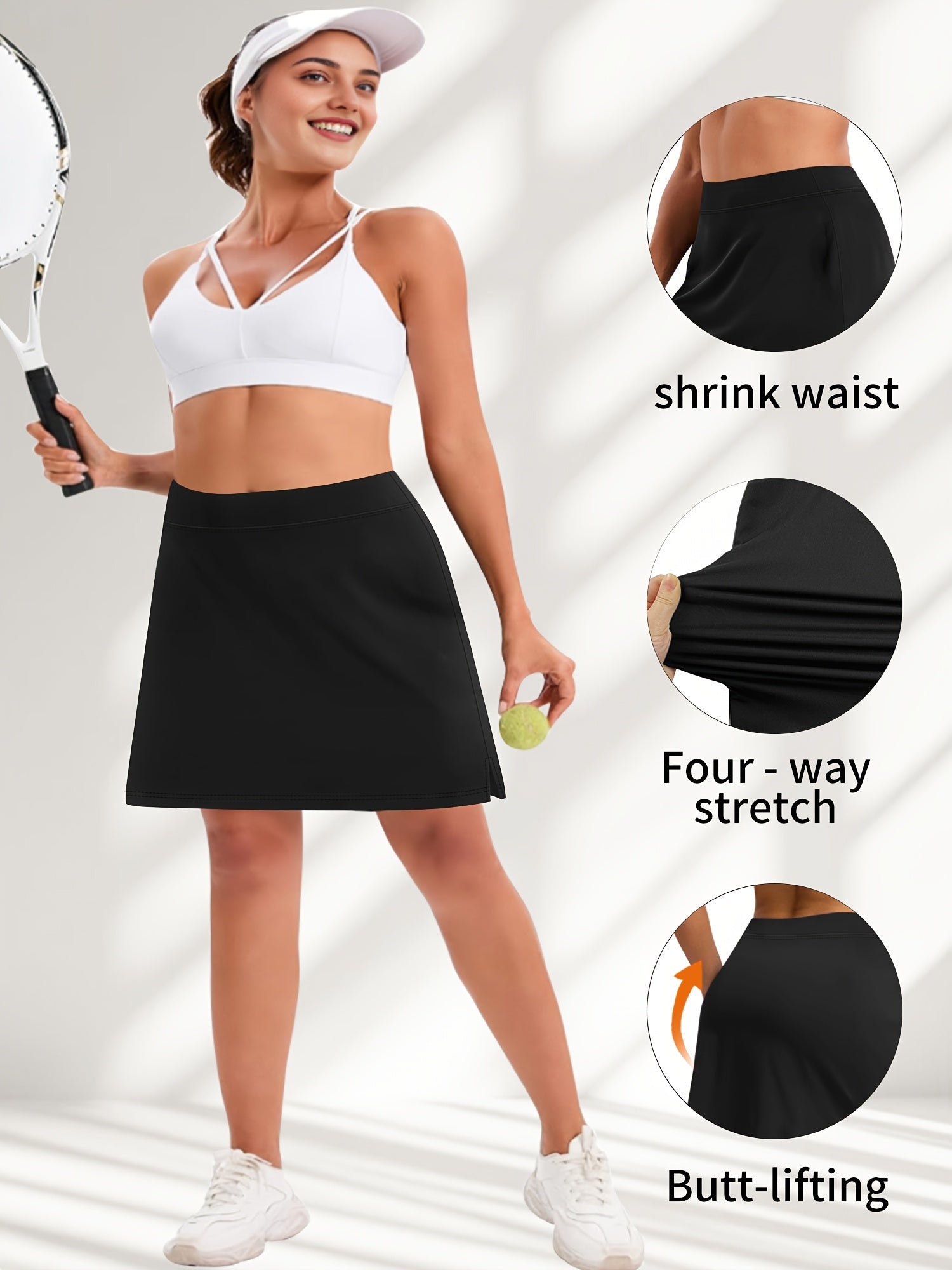 Plus Size High-Waisted A-Line Skirt Shorts with Side Slit Workout-Ready