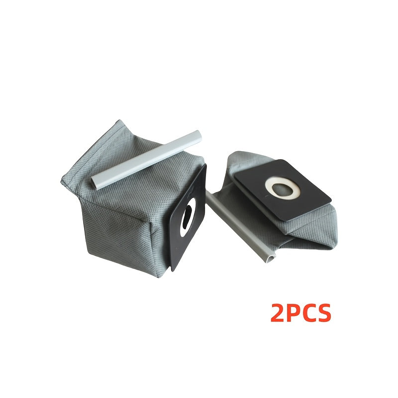 Washable Vacuum Dust Bags Set of 2 Grey Non-Woven Fabric 11x10cm for Compatible Vacuum Cleaners