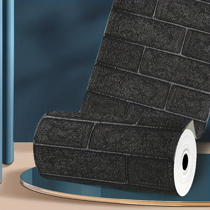 3D Self-Adhesive Foam Wall Stickers Waterproof Soft Indoor Decor for Living Rooms Kitchens Bedrooms Bathrooms 19.7 Inch Wide 10 Meters Long