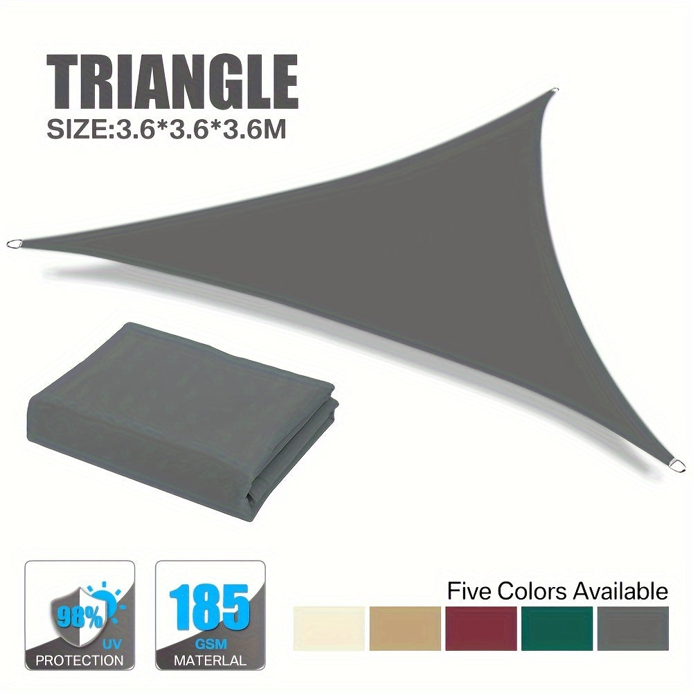Triangle Shade Sail Canopy 98 UV Block 200GSM Polyester Outdoor Sun Shade for Patio Garden Yard Deck