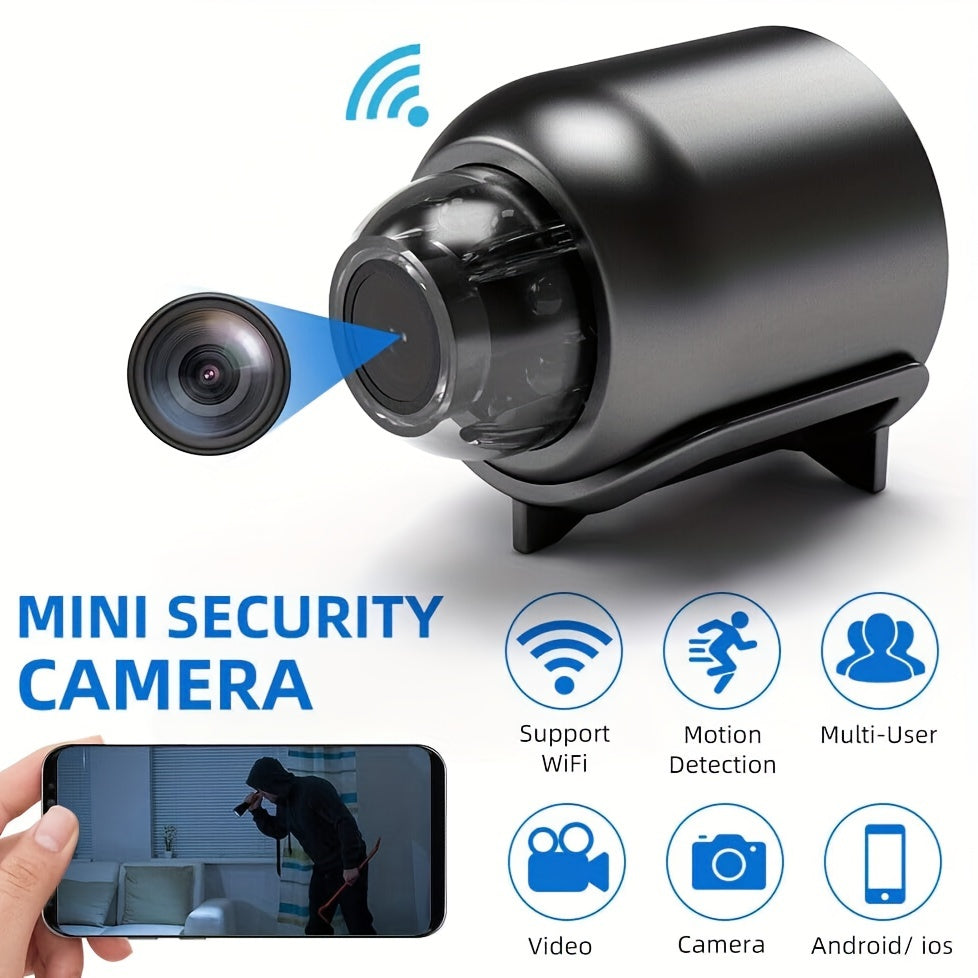 Mini Wireless Security Camera 480p Indoor Video Wi-Fi Motion Detection App Control