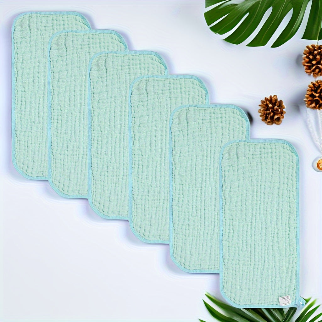 6 Pack Muslin Baby Burp Cloths Large Absorbent Cotton Bibs Gender Neutral