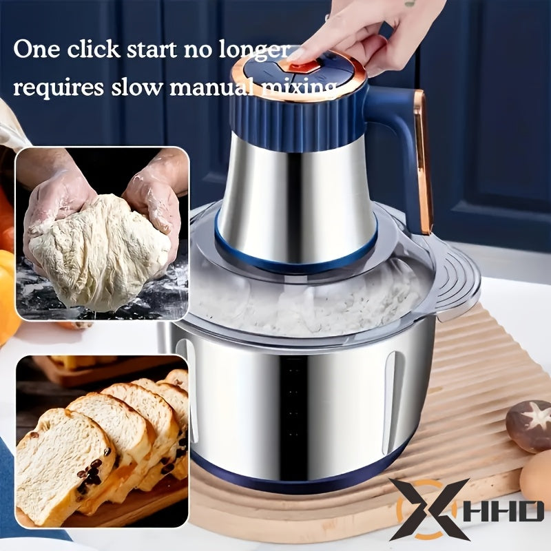 500W Stainless Steel Food Processor 5L Capacity with 6-Blade System and 5 Speeds