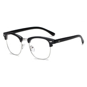 Black Blue Light Blocking Glasses for Men Women Oval Frames Clear Lenses