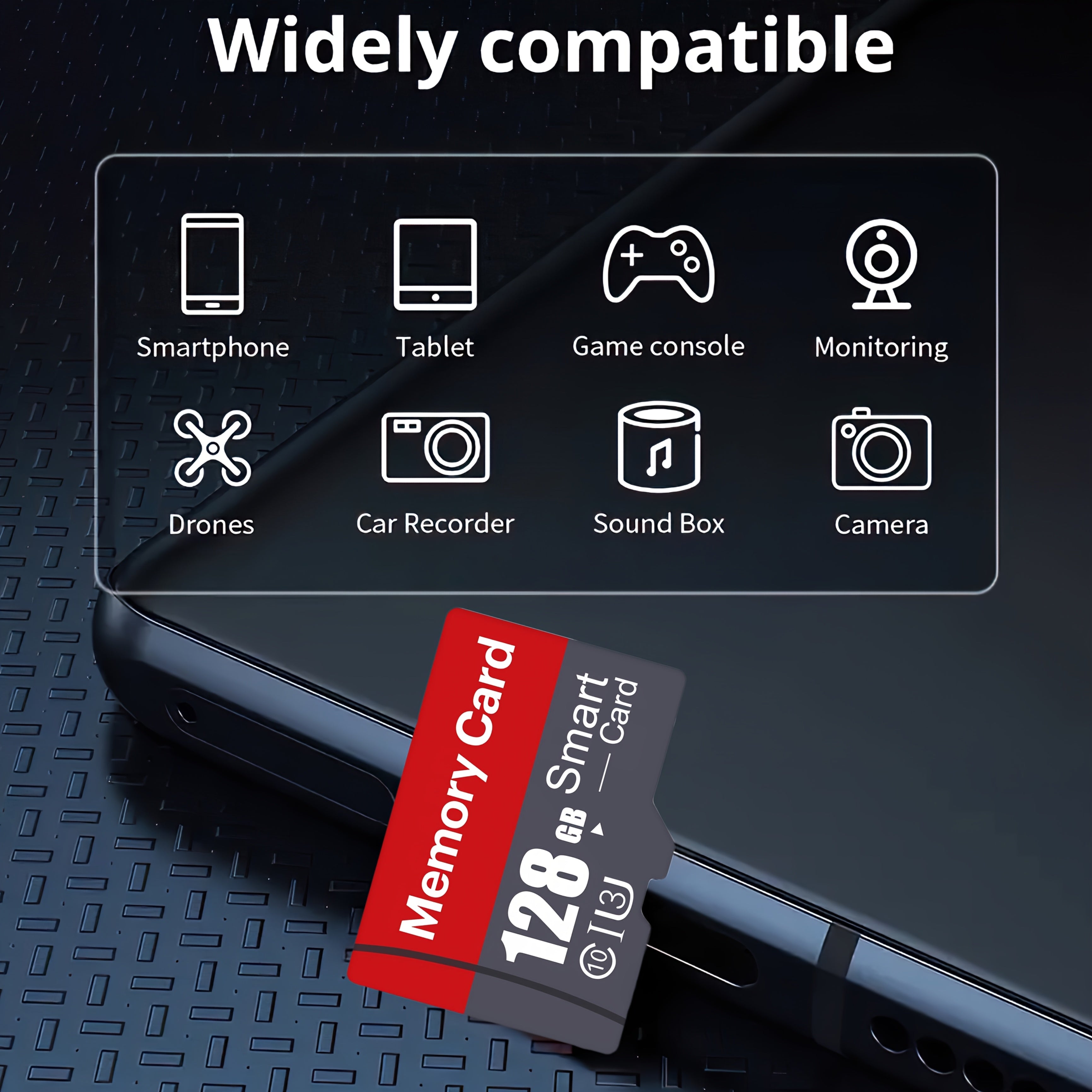 High-Speed UHS-I Class 10 Micro SD Card 8GB to 128GB for 4K UHD Video Surveillance Dash Cams