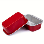 Pack de 20 copas mini cuadradas de aluminio coloridas para postres de 10.92x7.11 cm con tapas