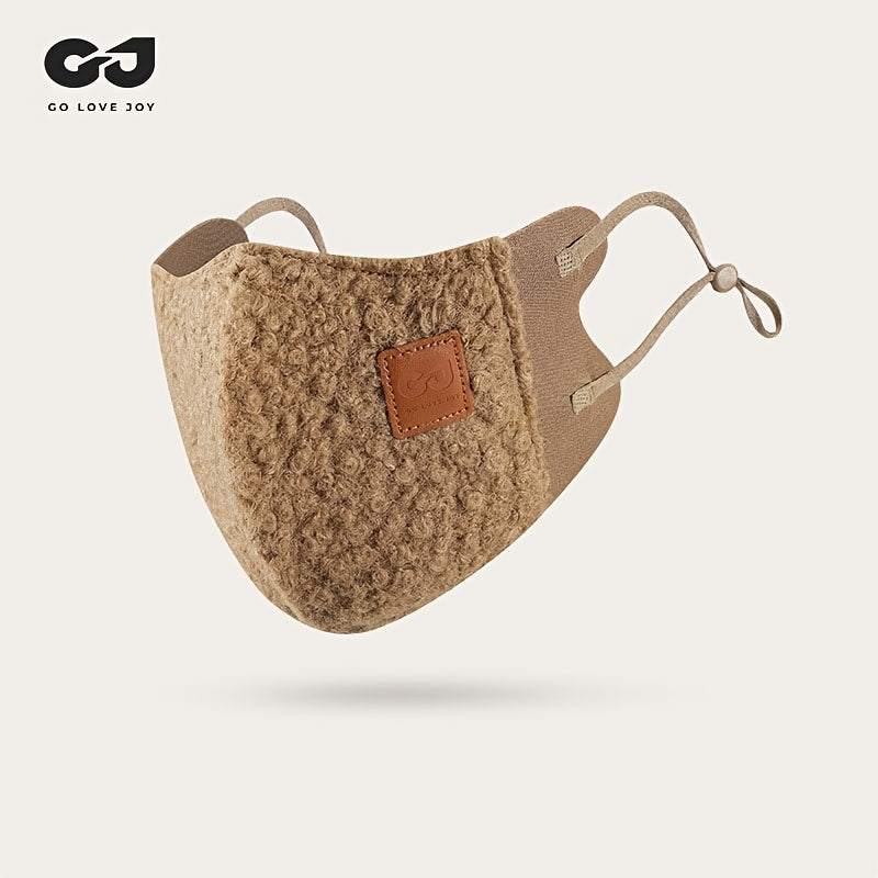 Winter Plush Double-Layered Face Mask for Men Women Warm Windproof Polyester