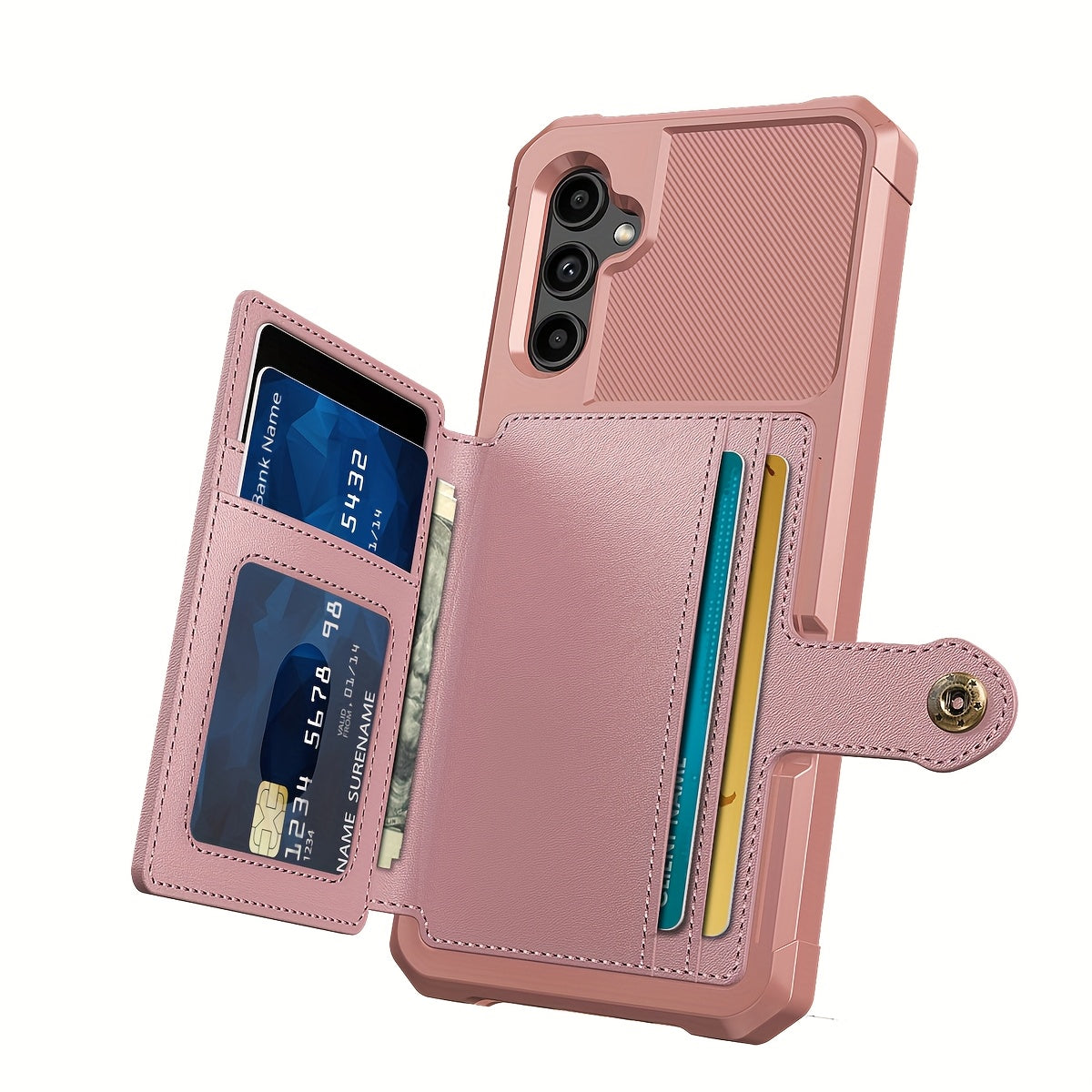 Faux Leather Card Holder Phone Case for Galaxy A55 5G A35 5G with Card Slot Shockproof Durable TPU Flip Wallet
