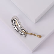 Women's Enamel Feather Brooch Pin Elegant Jewelry Accessory for Ladies