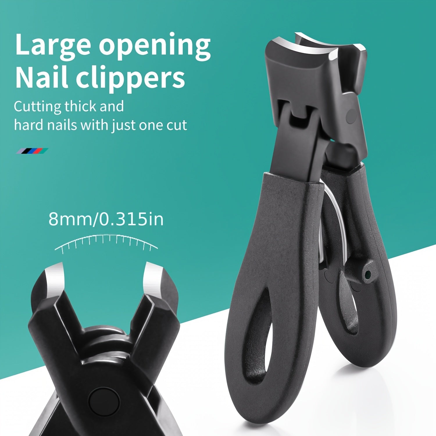 Heavy Duty Nail Clippers for Thick Nails with Large Opening Anti-Splash Design Stainless Steel