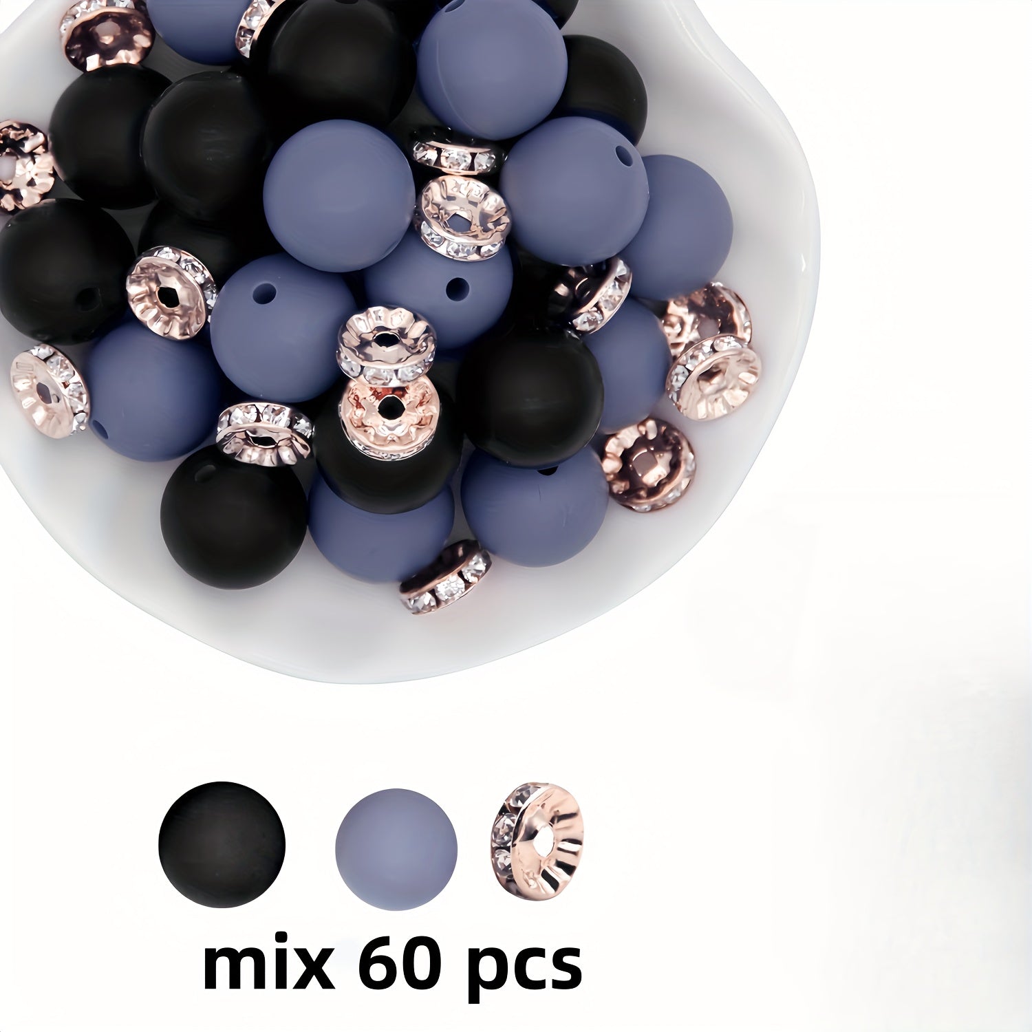 60 ta mustahkam rangli dumaloq silikondan yasalgan toshlar va tekis toshlar to'plami, marjonlar, bilakuzuklar, kalit zanjirlari va zargarlik buyumlari yaratish uchun mukammal. DIY zargarlik yasash uchun ideal aksessuarlar.