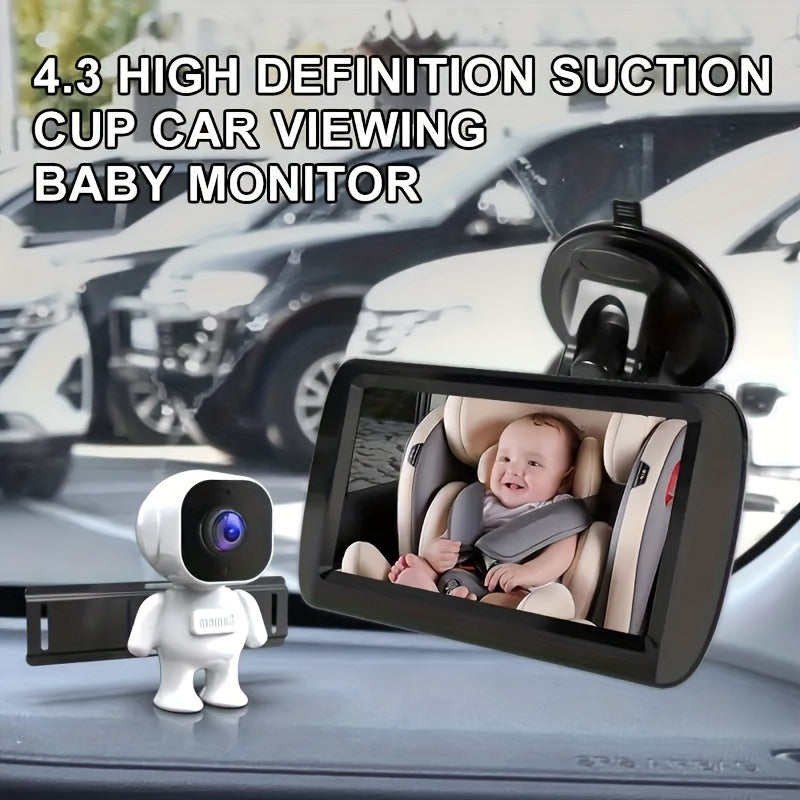 Compact HD Rearview Mirror Camera for Children Night Vision 10.92cm Rear Seat Monitor