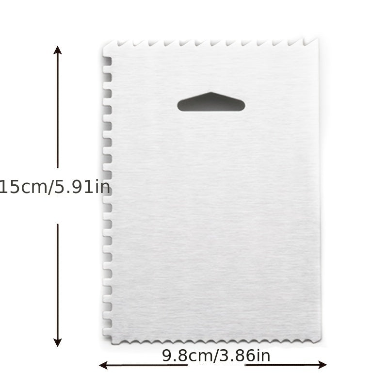 Stainless Steel Cake Scraper 4-Side Baking Tool for Smooth Finish Kitchen Accessory