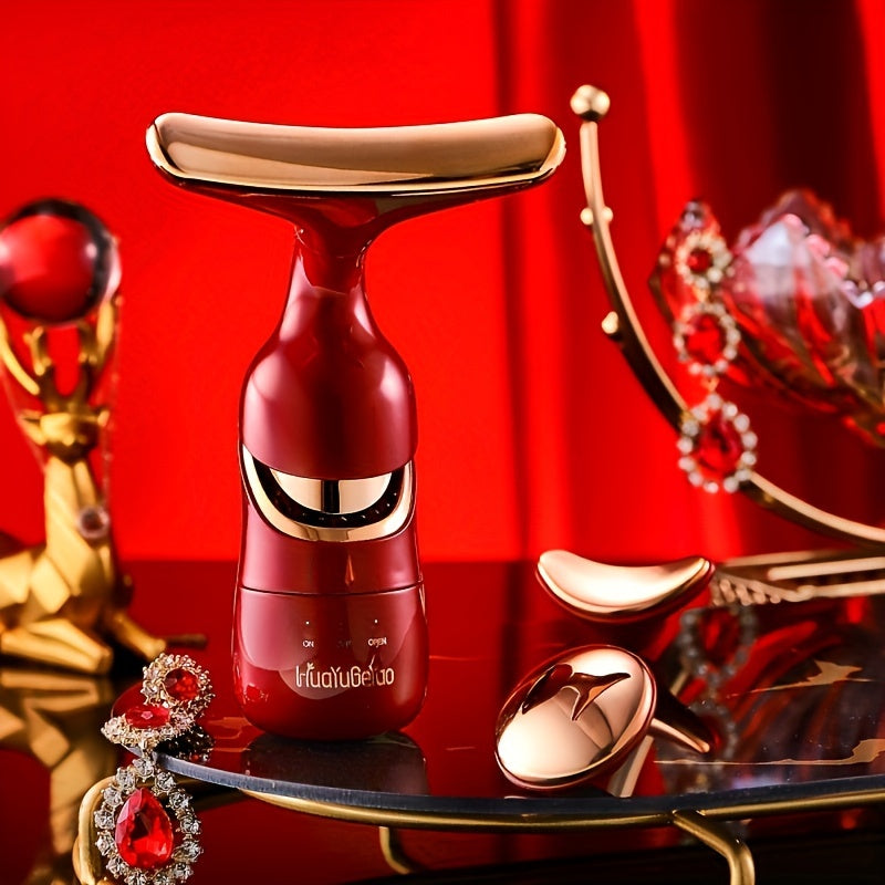 3-in-1 Facial Eye Neck Skincare Massager Unscented AA Battery Non-Rechargeable