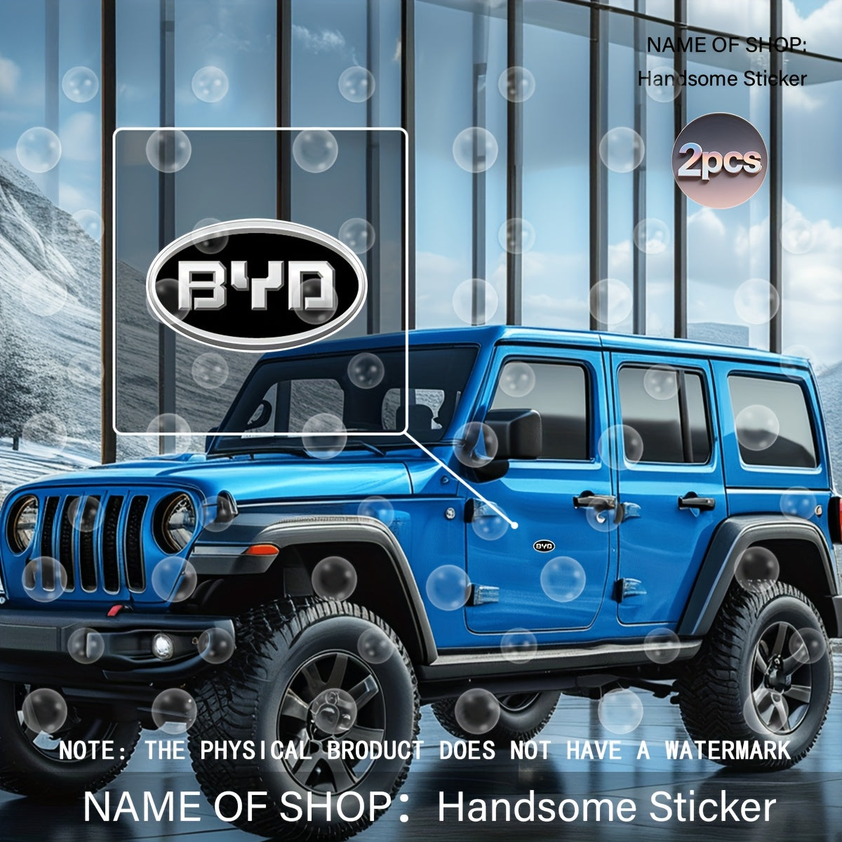 Pack de 2 calcomanías impermeables de vinilo para coche y portátil, pegatinas creativas