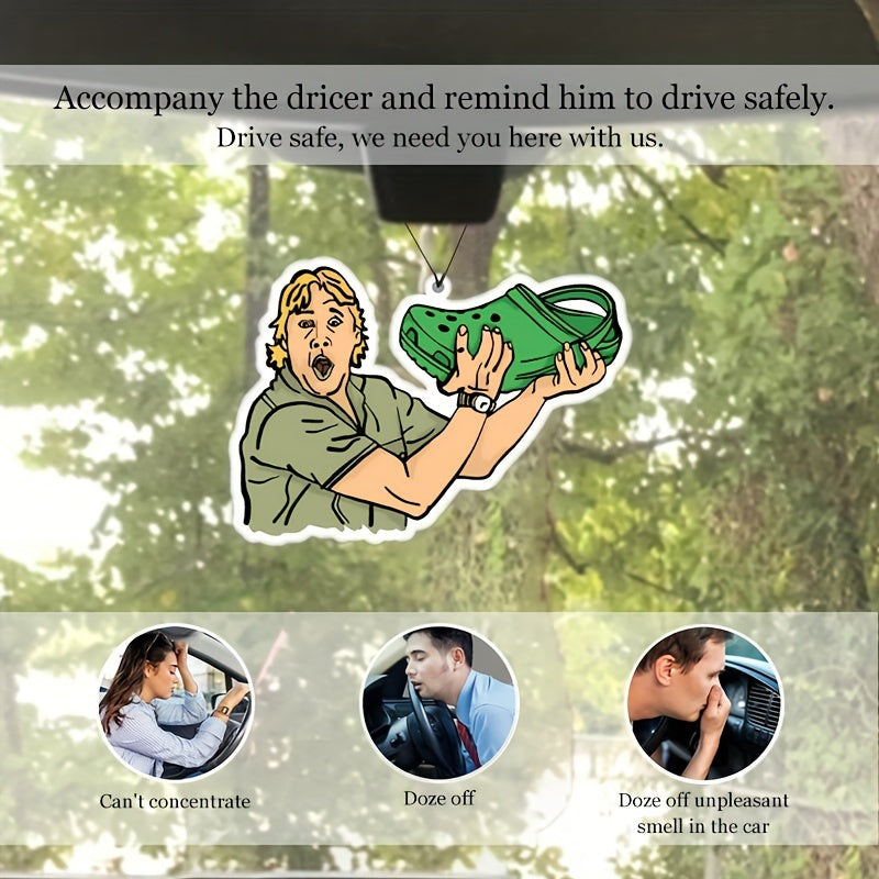 Funny Boy Holding Slippers Car Air Freshener Hanging Fragrance Card