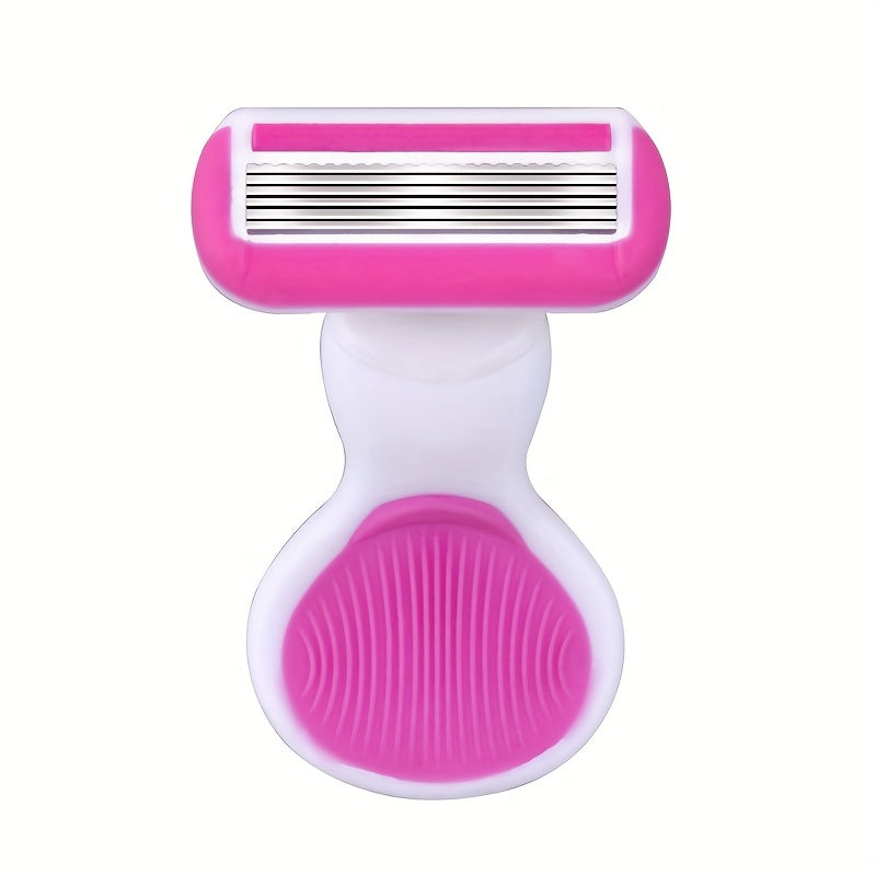 Женский компактный 6-слойный ручной бритвенный станок с нескользящей ручкой и сменными лезвиями