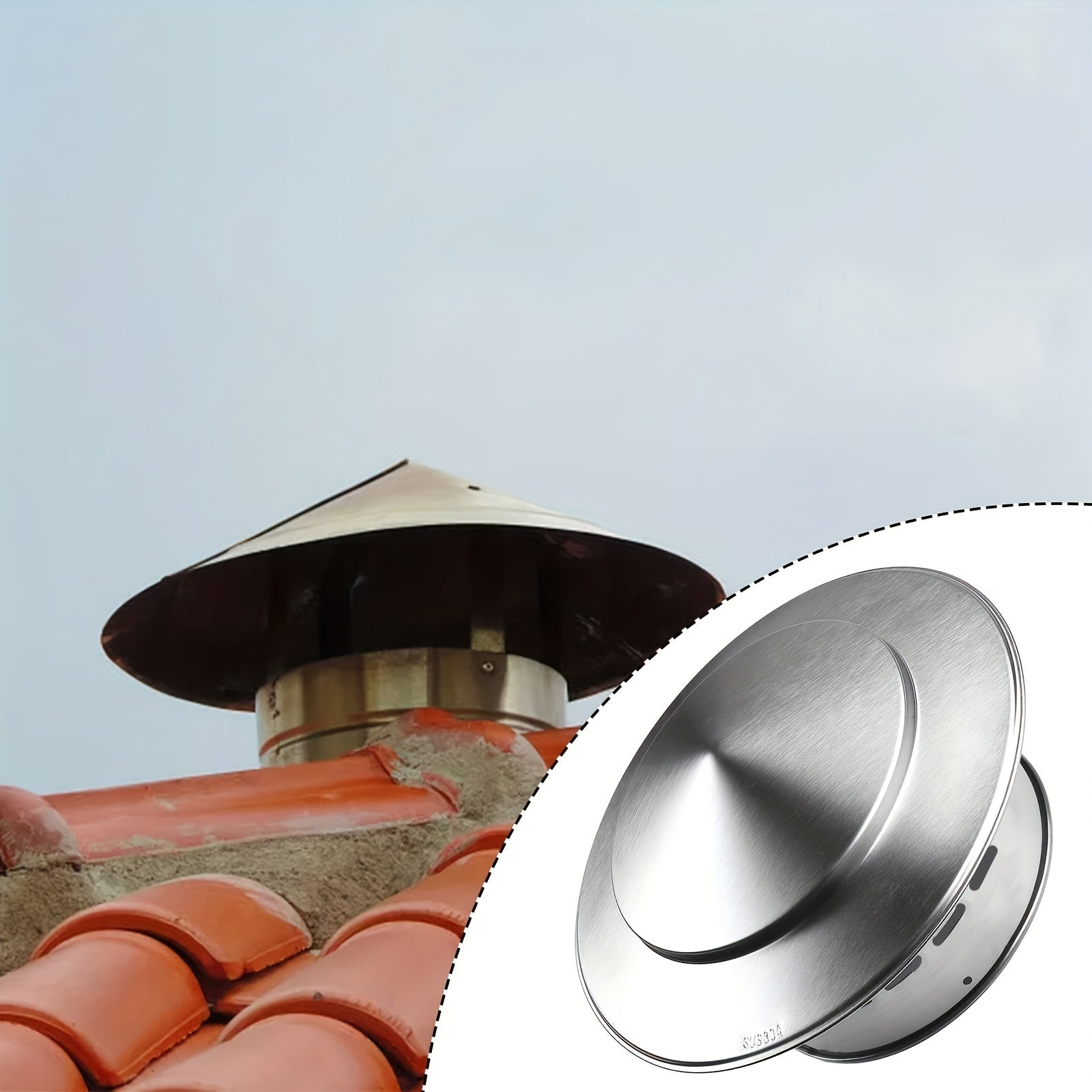 Metal Top Hat Flue Rain Cap for Wood Stove Chimney 11cm Diameter