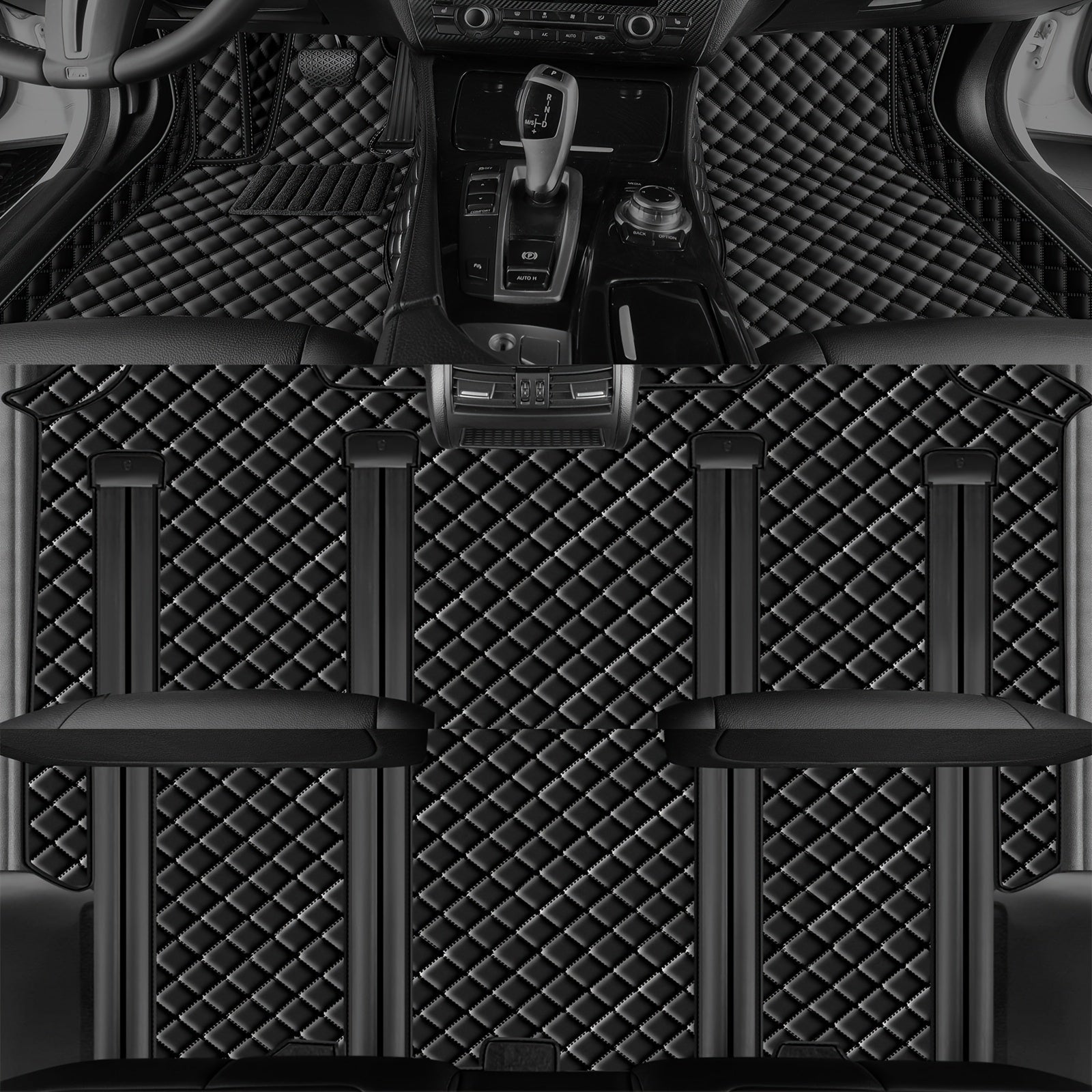 Car Floor Mats Leather Seven-Piece Set All-Weather Durable Easy to Clean