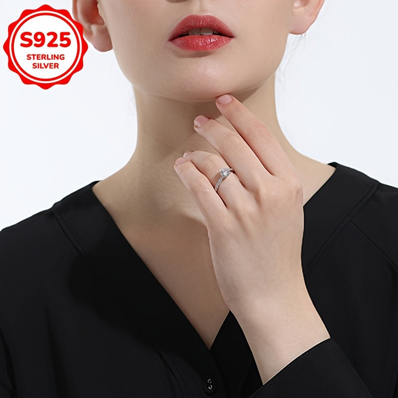 Adjustable Lady Sterling Silver Ring with Zirconia and Heart Arrow Design